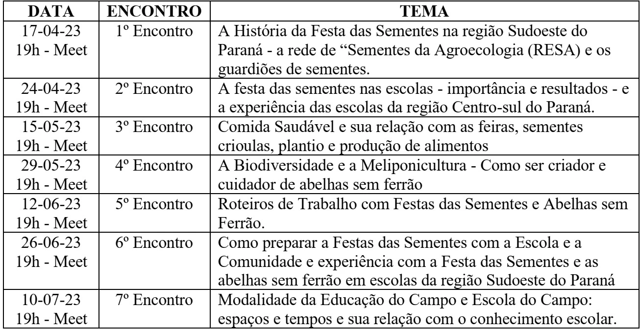 Imagem Programação Encontros