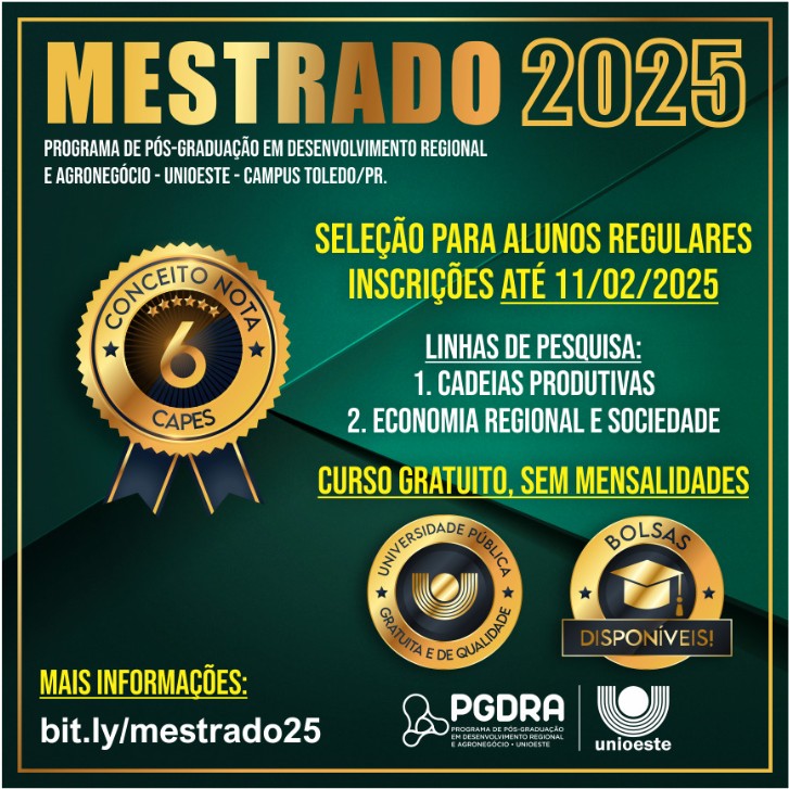 Banner Prorrogação inscrições Mestrado Turma 2025