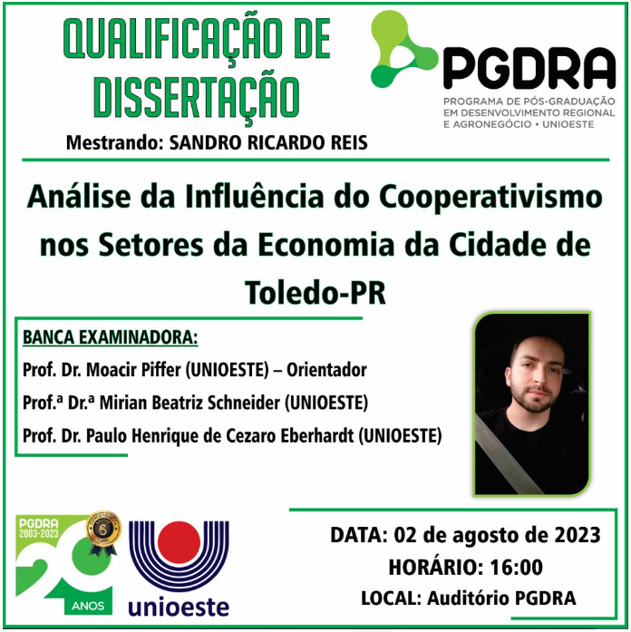 Banner Qualificacao de Mestrado de Sandro Ricardo Reis
