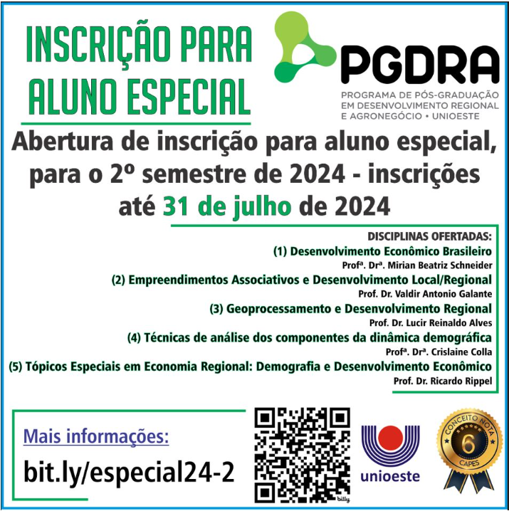 Banner Selecao de alunos especiais 2024.2