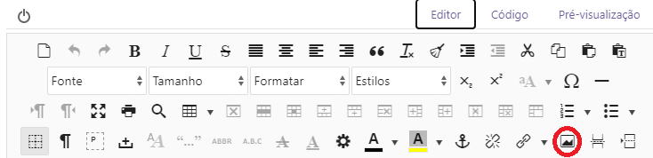 Imagem do Editor com Símbolo de Imagem Destacado