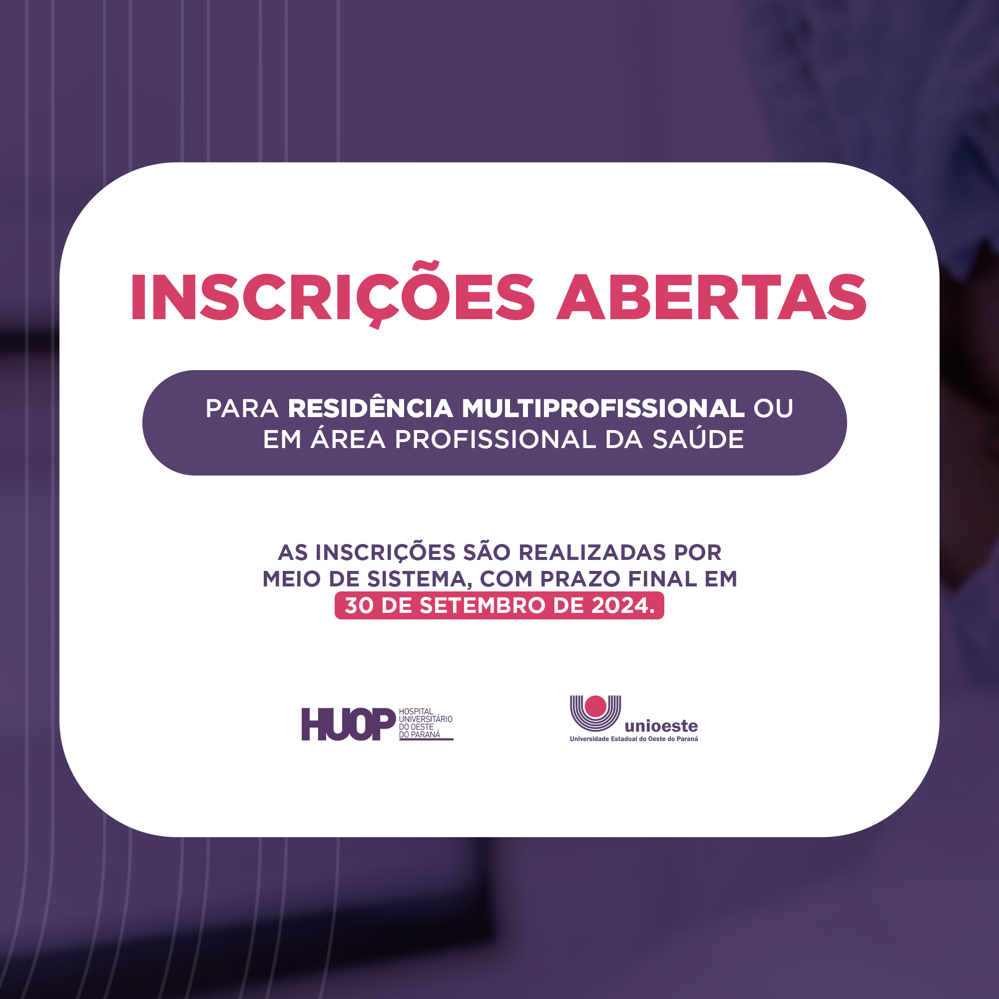 Unioeste: Abertas inscrições para residência na área da saúde