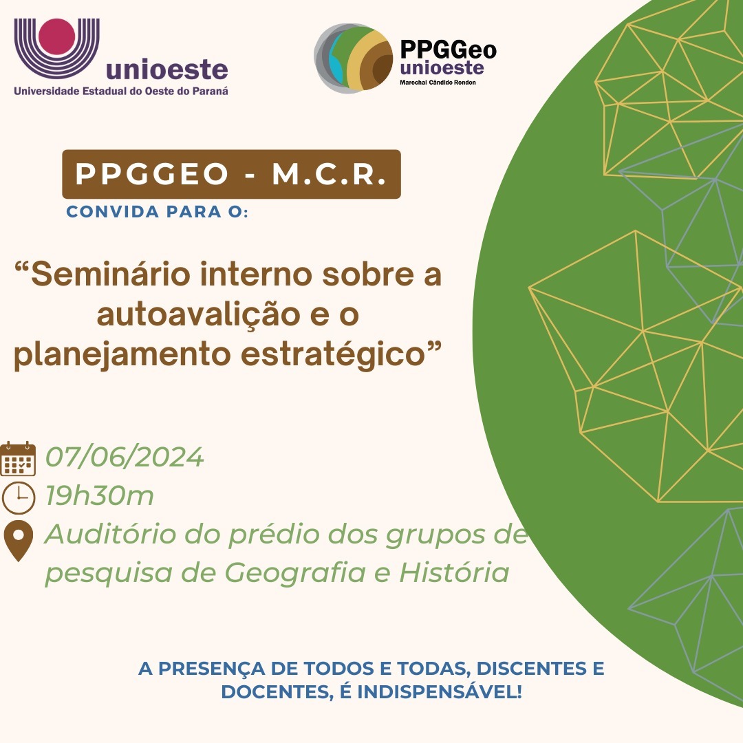 Seminário interno sobre a autoavaliação e o planejamento estratégico