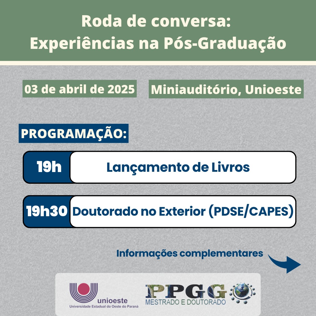 Roda de conversa: Experiências na Pós-Graduação!