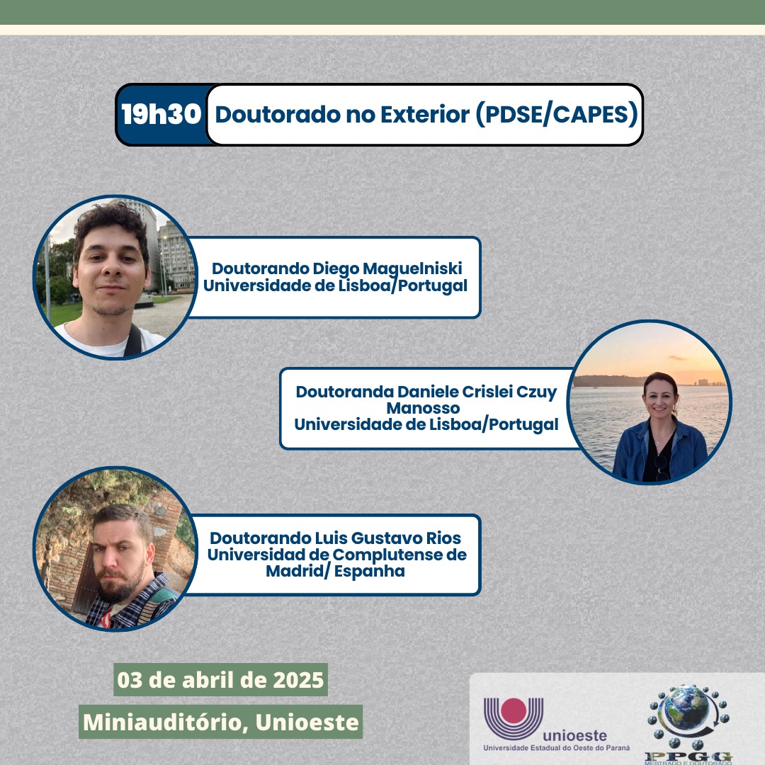 Roda de Conversa com os discentes que participaram do Programa de Doutorado Sanduíche no Exterior PDSE/CAPES (2024/2025)